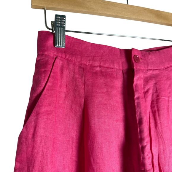 Equipment Sylvette Raspberry Sorbet Pink High Waist Linen Shorts Size 2 - Picture 6 of 11